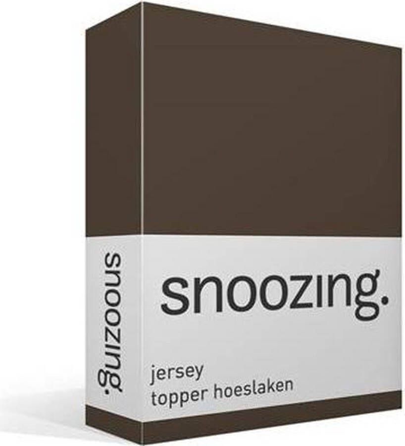 Snoozing Jersey Topper Hoeslaken 100% gebreide katoen 200x210 220 cm Bruin