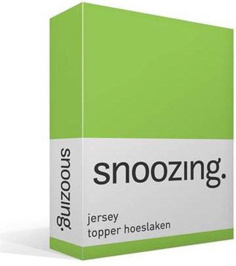 Snoozing Jersey Topper Hoeslaken 100% gebreide katoen 200x210 220 cm Lime