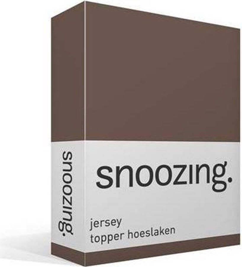 Snoozing Jersey Topper Hoeslaken 100% gebreide katoen 160x210 220 cm Taupe