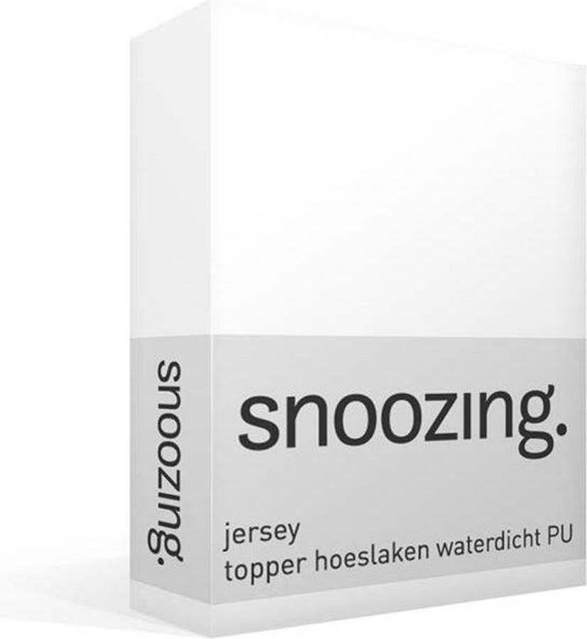 Snoozing Jersey Waterdicht PU Topper Hoeslaken Lits-jumeaux 180x210 220 cm Wit