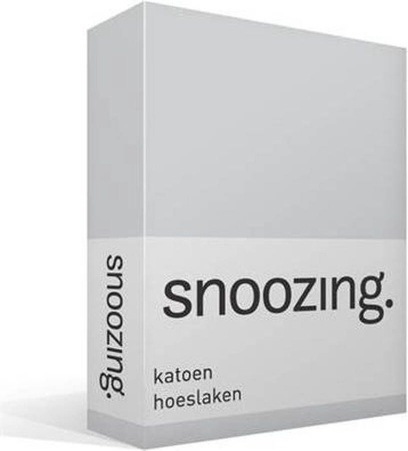 Snoozing Katoen Hoeslaken Eenpersoons 70x200 cm Grijs