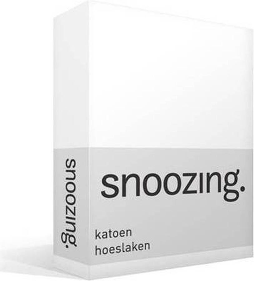 Snoozing Katoen Hoeslaken Lits-jumeaux 180x210 cm Wit