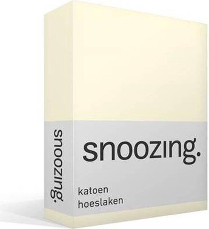 Snoozing Katoen Hoeslaken Lits-jumeaux 200x220 cm Ivoor