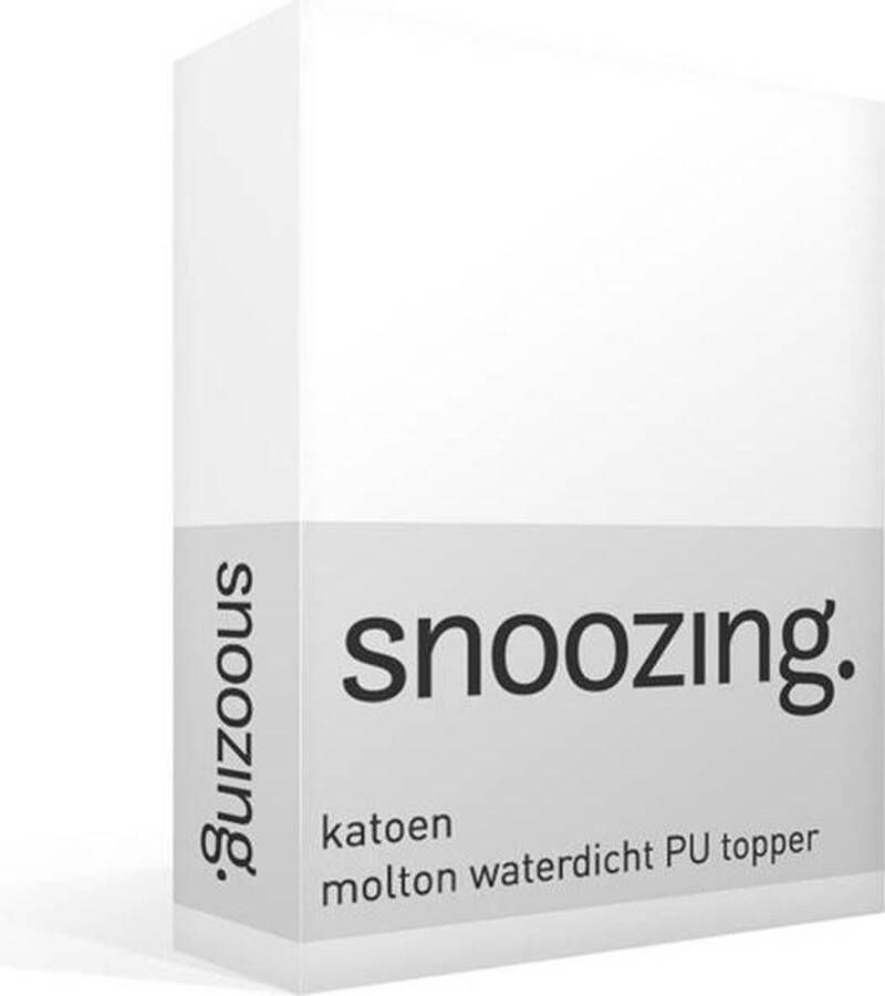 Snoozing Katoen Molton Waterdicht PU Topper Hoeslaken Eenpersoons 100x200 cm Wit