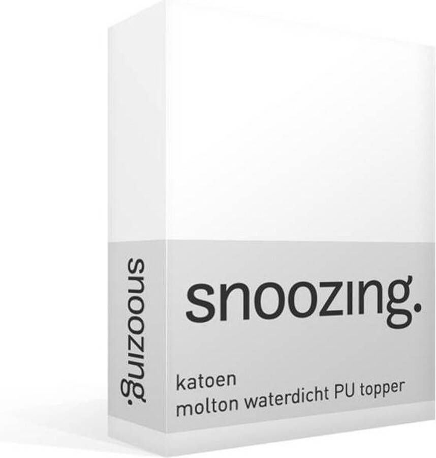 Snoozing Katoen Molton Waterdicht PU Topper Hoeslaken Lits-jumeaux 180x200 cm Wit