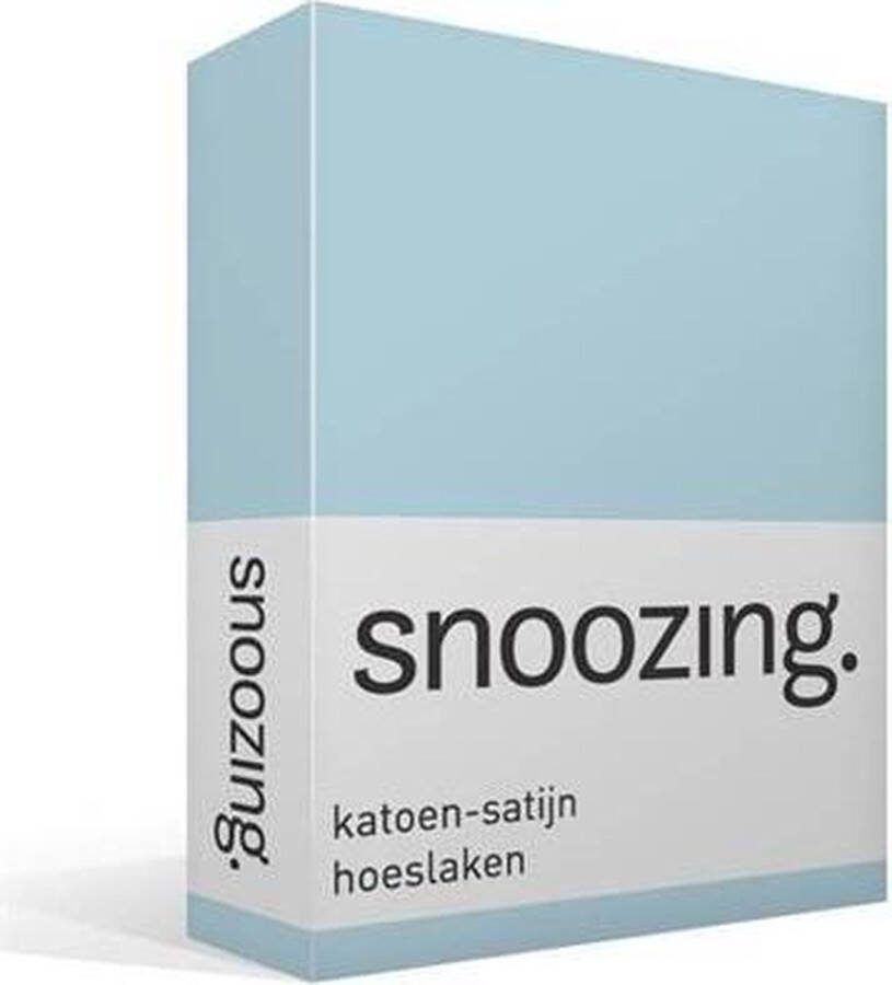 Snoozing Katoen-satijn Hoeslaken Lits-jumeaux 200x200 cm Hemel