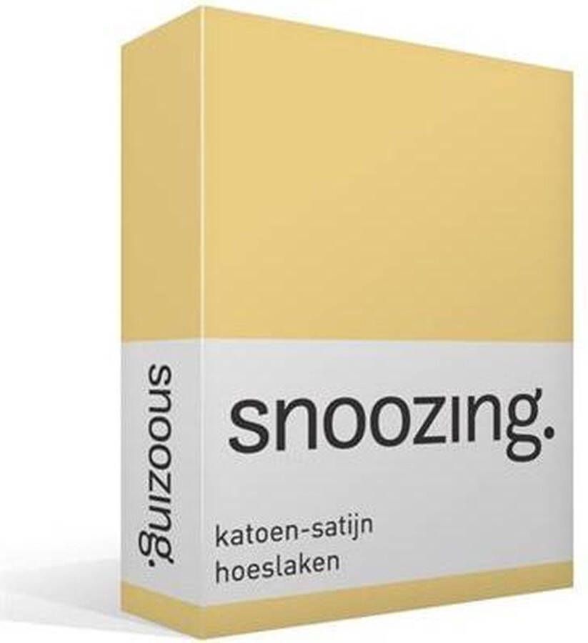 Snoozing Katoen-satijn Hoeslaken Tweepersoons 140x220 cm Geel
