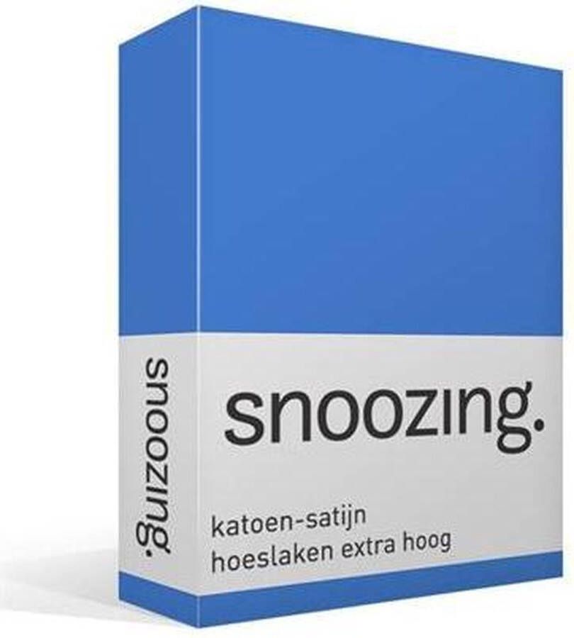 Snoozing Katoen-satijn Hoeslaken Lits-jumeaux Extra Hoog 160x200 cm Meermin