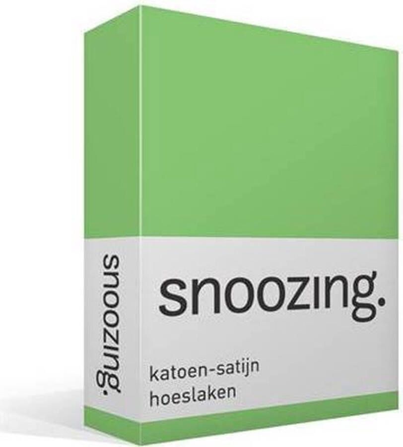 Snoozing Katoen-satijn Hoeslaken Lits-jumeaux 160x200 cm Lime