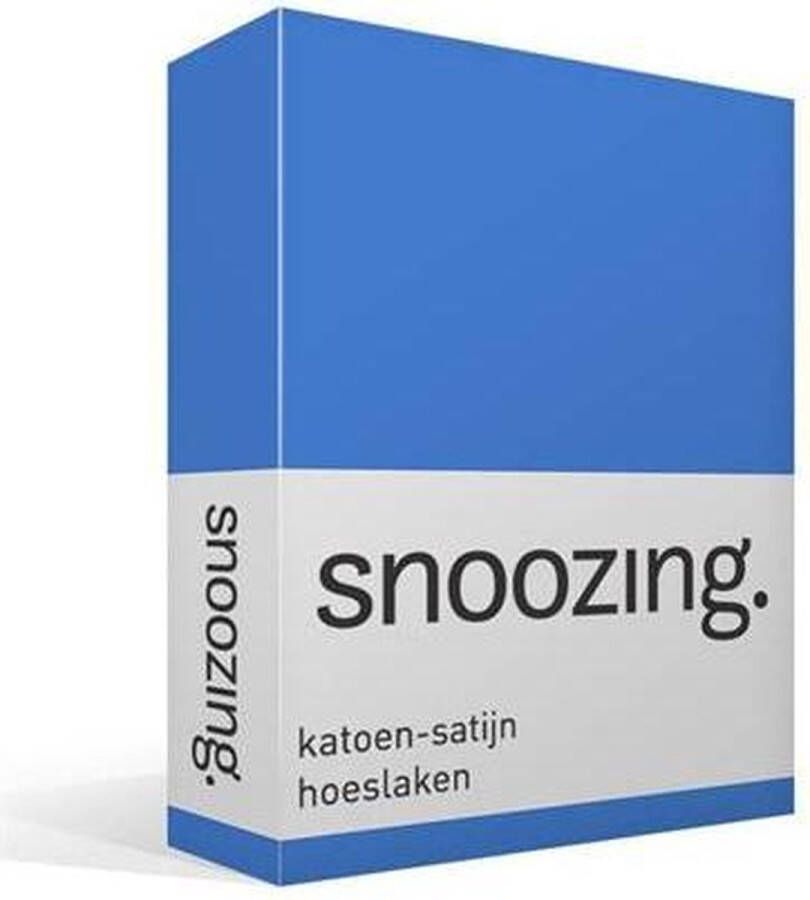 Snoozing Katoen-satijn Hoeslaken Lits-jumeaux 160x210 cm Meermin