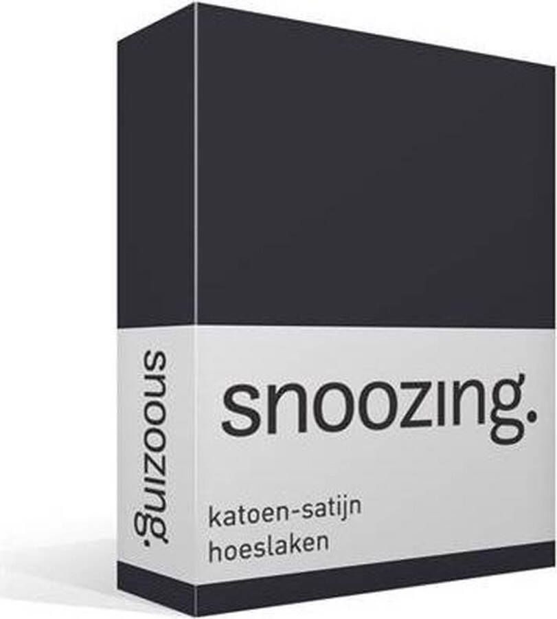 Snoozing Katoen-satijn Hoeslaken Lits-jumeaux 180x210 cm Antraciet