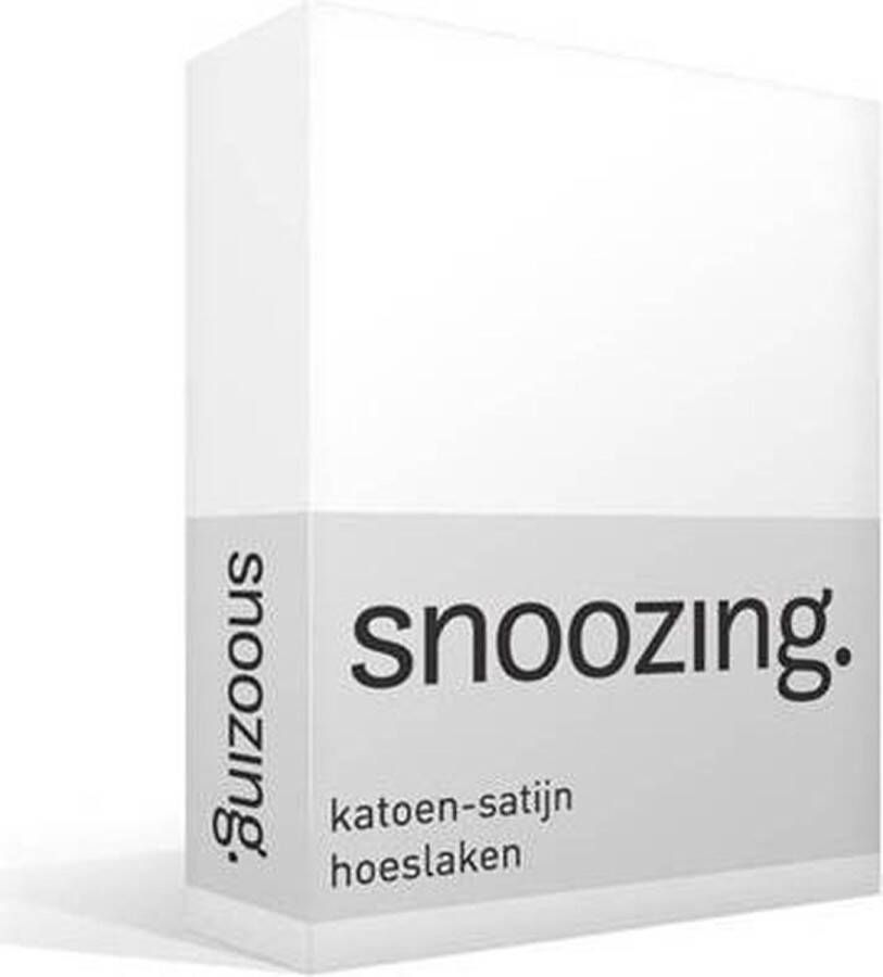 Snoozing Katoen-satijn Topper Hoeslaken Eenpersoons 100x220 cm Wit