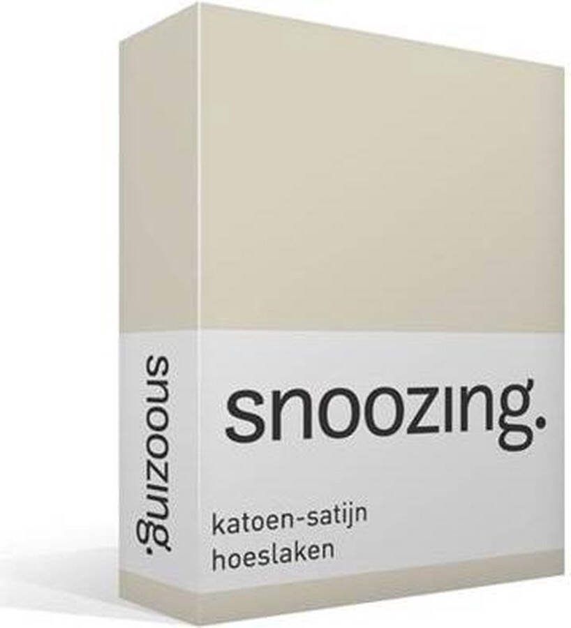 Snoozing Katoen-satijn Hoeslaken Tweepersoons 120x200 cm Ivoor