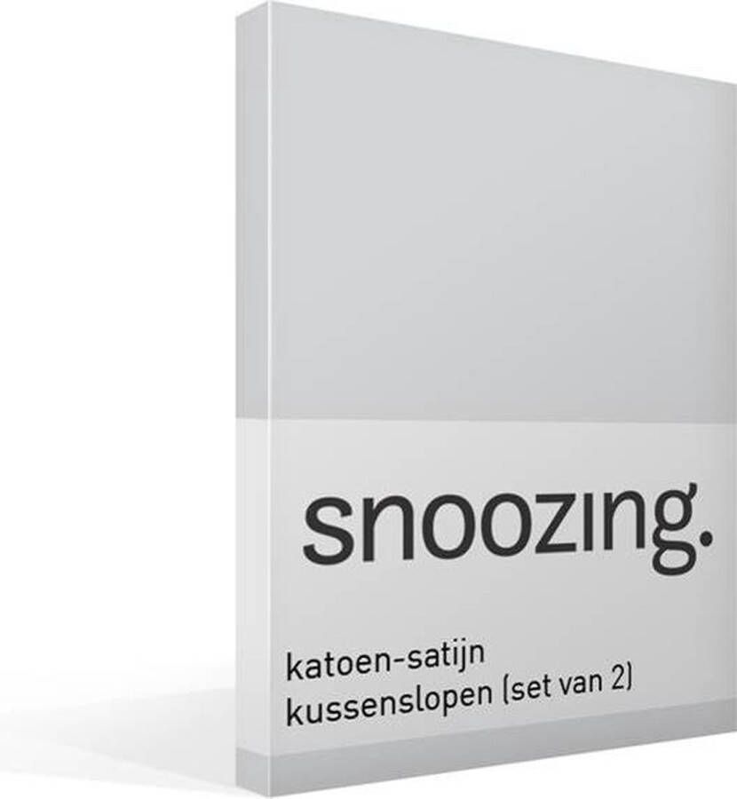 Snoozing Katoen-satijn Kussenslopen Set van 2 40x60 cm Grijs