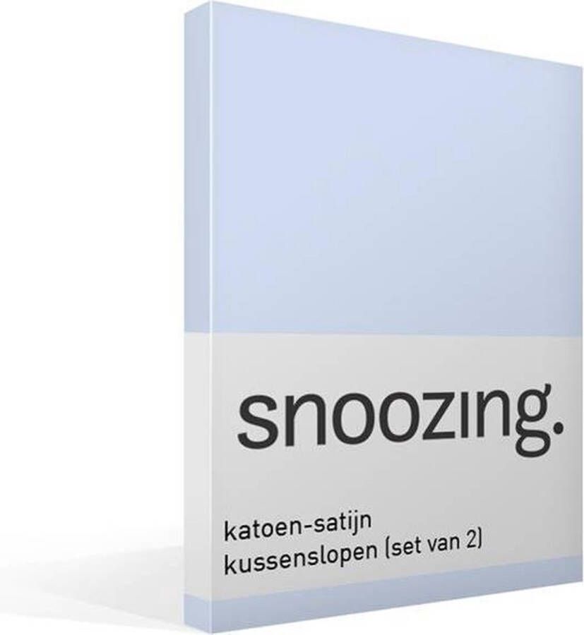 Snoozing Katoen-satijn Kussenslopen Set van 2 40x60 cm Hemel