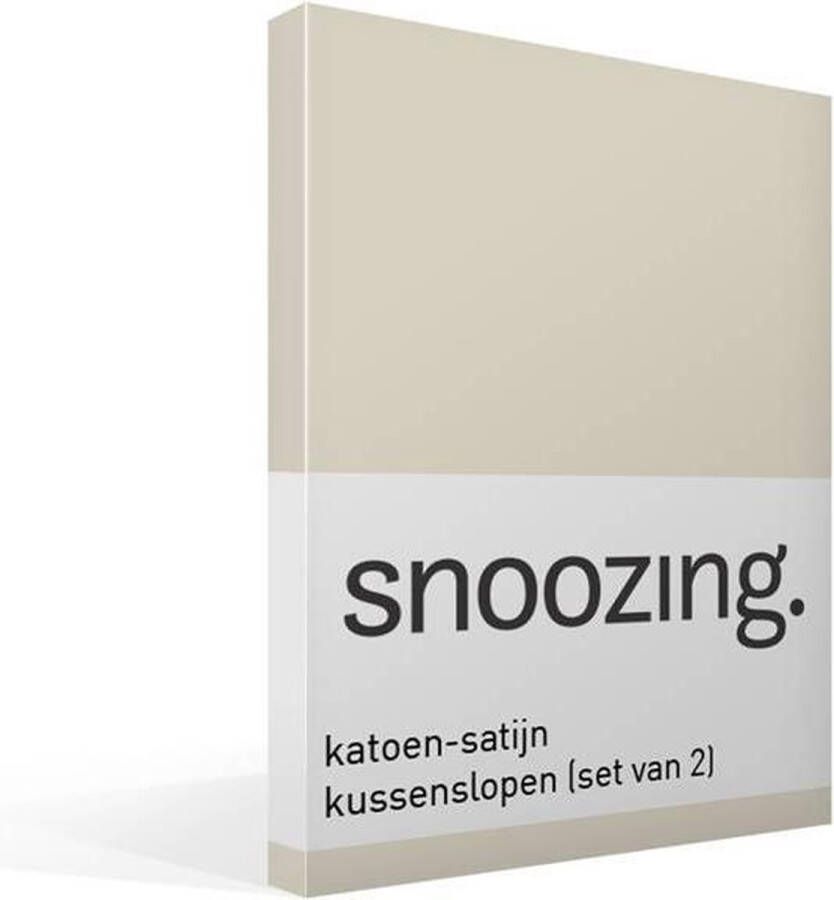 Snoozing Katoen-satijn Kussenslopen Set van 2 40x60 cm Ivoor