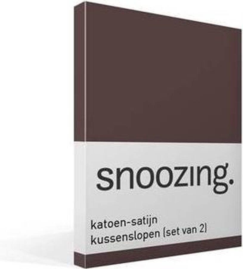 Snoozing Katoen-satijn Kussenslopen Set van 2 50x70 cm Bruin