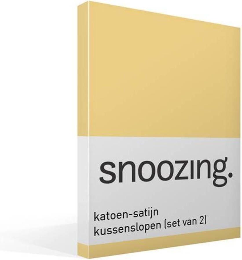 Snoozing Katoen-satijn Kussenslopen Set van 2 50x70 cm Geel