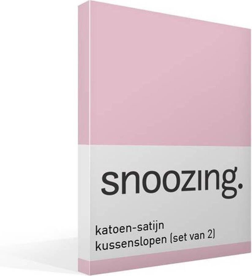 Snoozing Katoen-satijn Kussenslopen Set van 2 50x70 cm Roze
