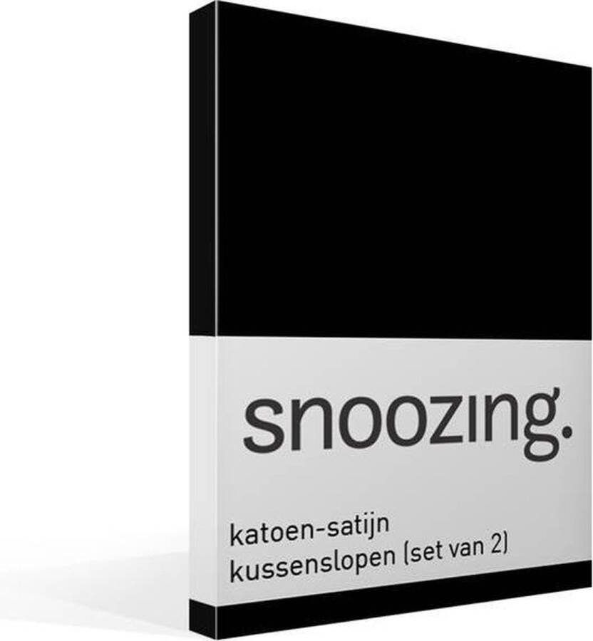 Snoozing Katoen-satijn Kussenslopen Set van 2 50x70 cm Zwart