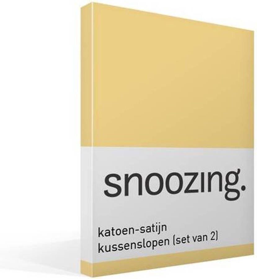 Snoozing Katoen-satijn Kussenslopen Set van 2 60x70 cm Geel