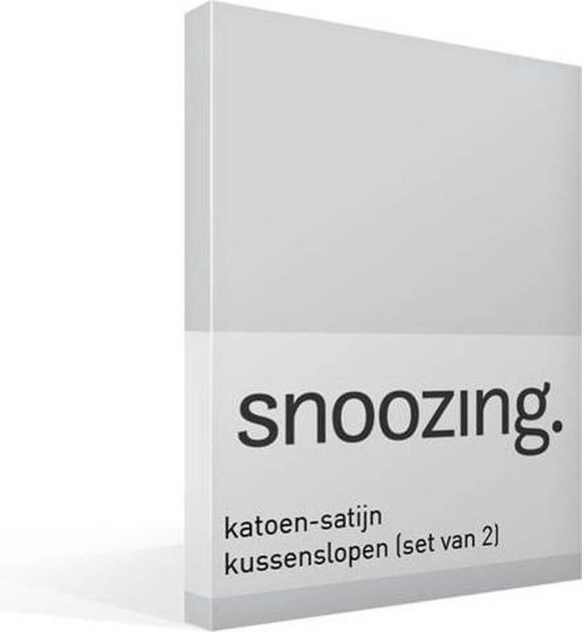 Snoozing Katoen-satijn Kussenslopen Set van 2 60x70 cm Grijs