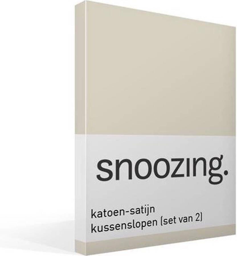 Snoozing Katoen-satijn Kussenslopen Set van 2 60x70 cm Ivoor
