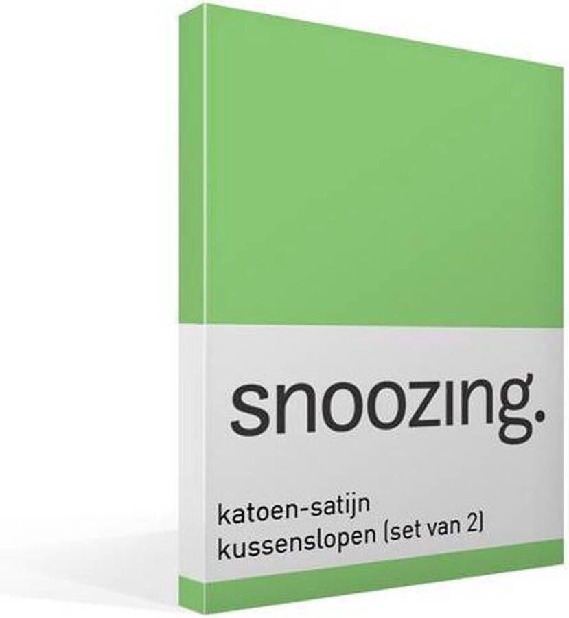 Snoozing Katoen-satijn Kussenslopen Set van 2 60x70 cm Lime
