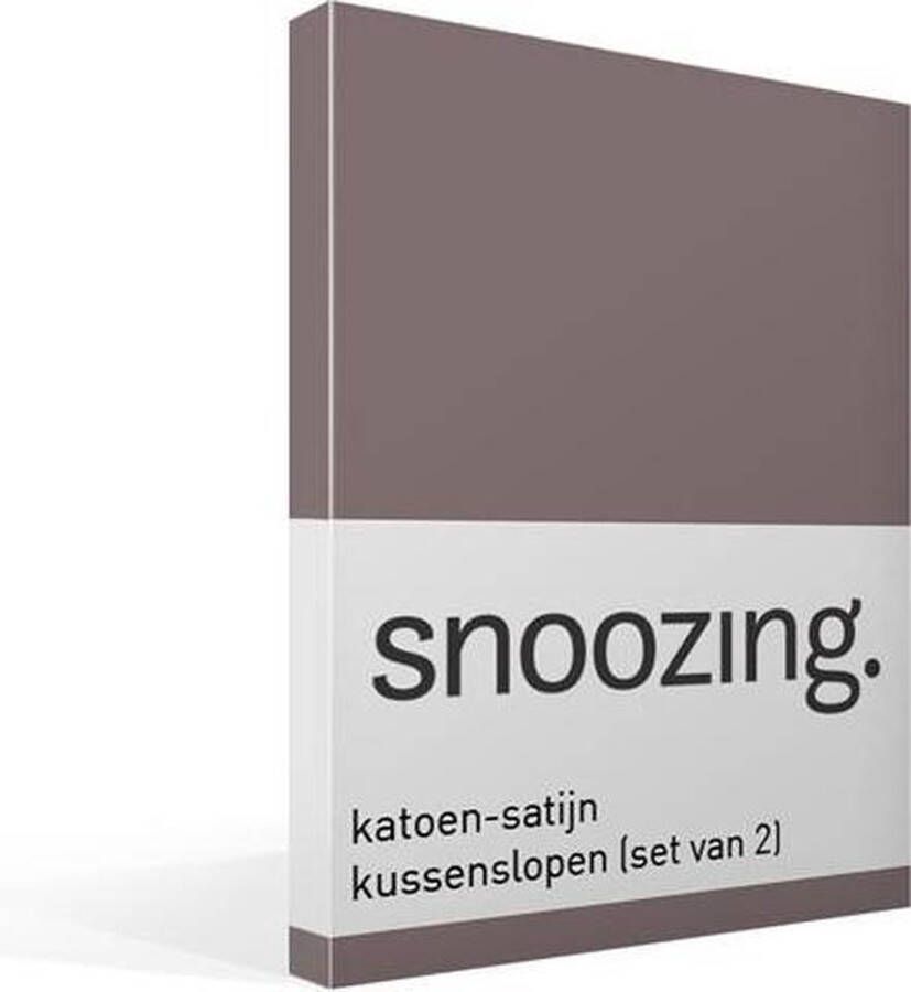 Snoozing Katoen-satijn Kussenslopen Set van 2 60x70 cm Taupe