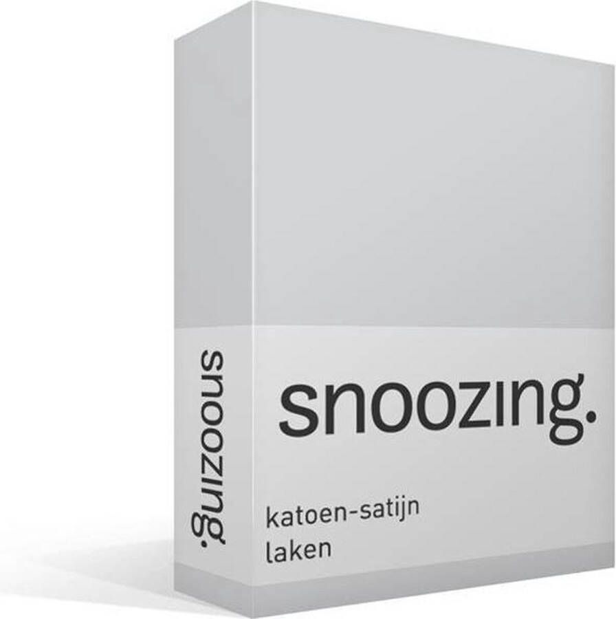 Snoozing Katoen-satijn Laken Tweepersoons 200x260 cm Grijs