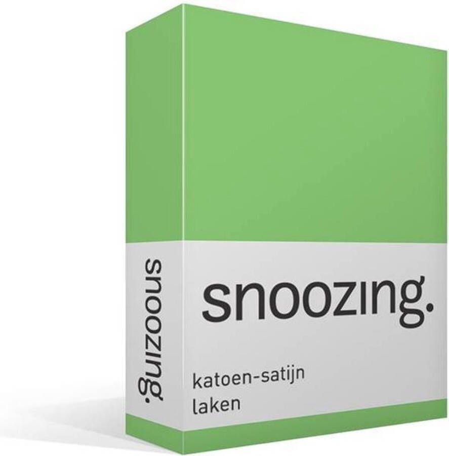 Snoozing Katoen-satijn Laken Lits-jumeaux 240x260 cm Lime