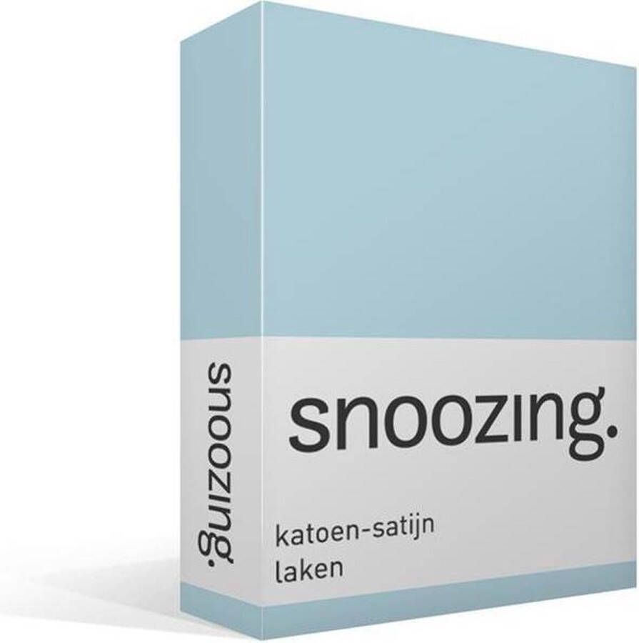 Snoozing Katoen-satijn Laken Tweepersoons 200x260 cm Hemel