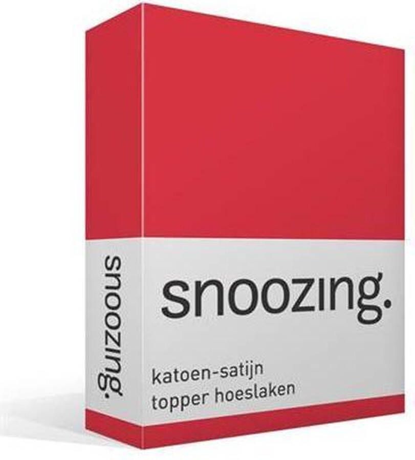 Snoozing Katoen-satijn Topper Hoeslaken Lits-jumeaux 160x200 cm Rood