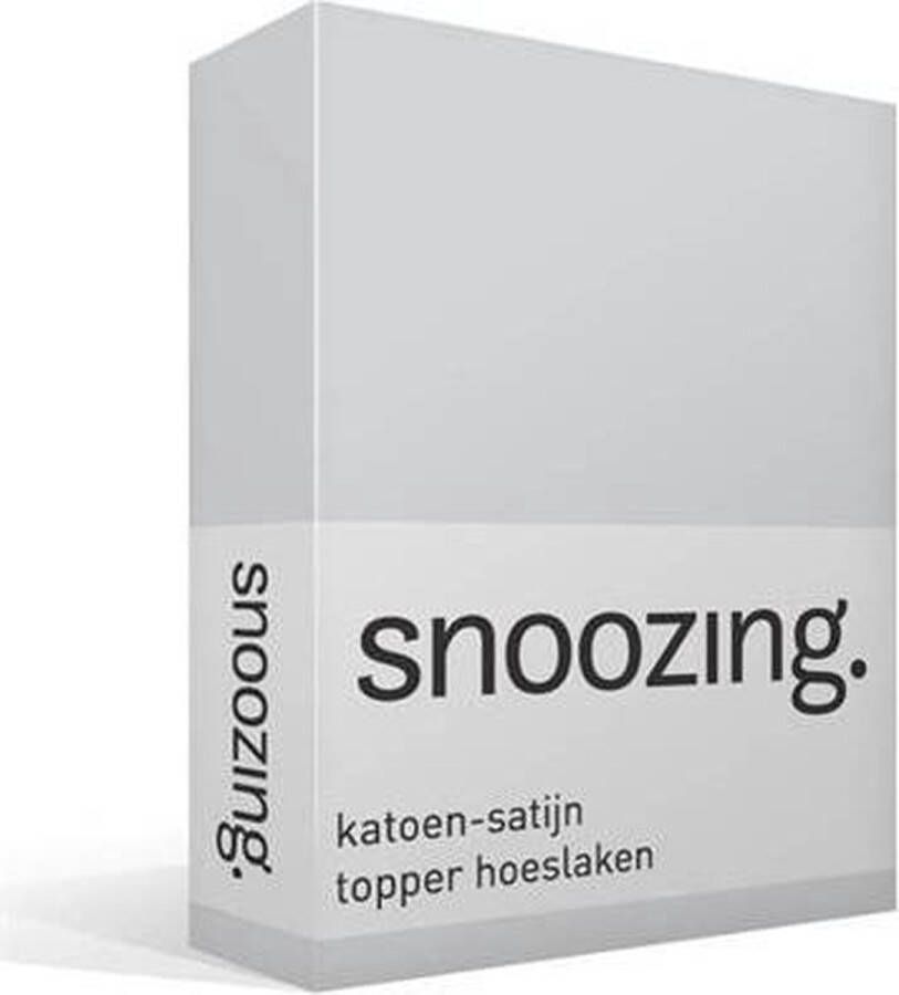 Snoozing Katoen-satijn Topper Hoeslaken Lits-jumeaux 160x200 cm Grijs