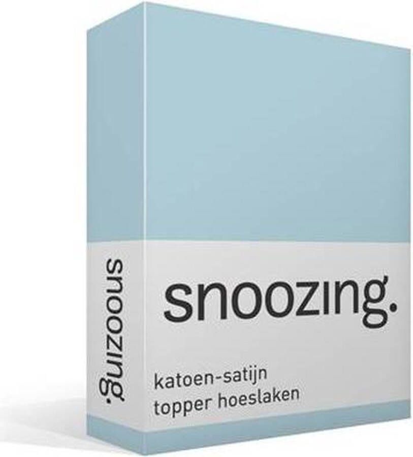 Snoozing Katoen-satijn Topper Hoeslaken Lits-jumeaux 160x200 cm Hemel