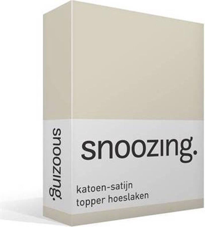 Snoozing Katoen-satijn Topper Hoeslaken Lits-jumeaux 160x200 cm Ivoor