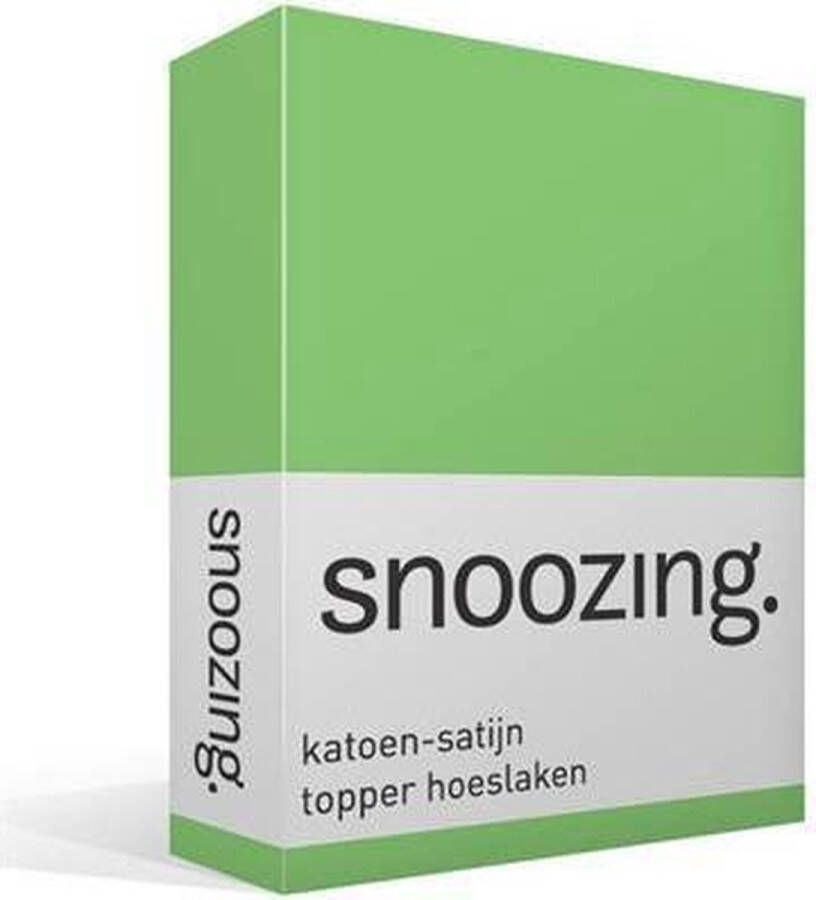 Snoozing Katoen-satijn Topper Hoeslaken Tweepersoons 100x220 cm Lime