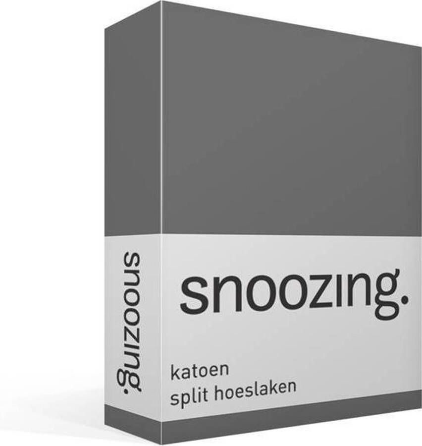Snoozing Katoen Split-hoeslaken Lits-jumeaux 180x210 220 cm Antraciet