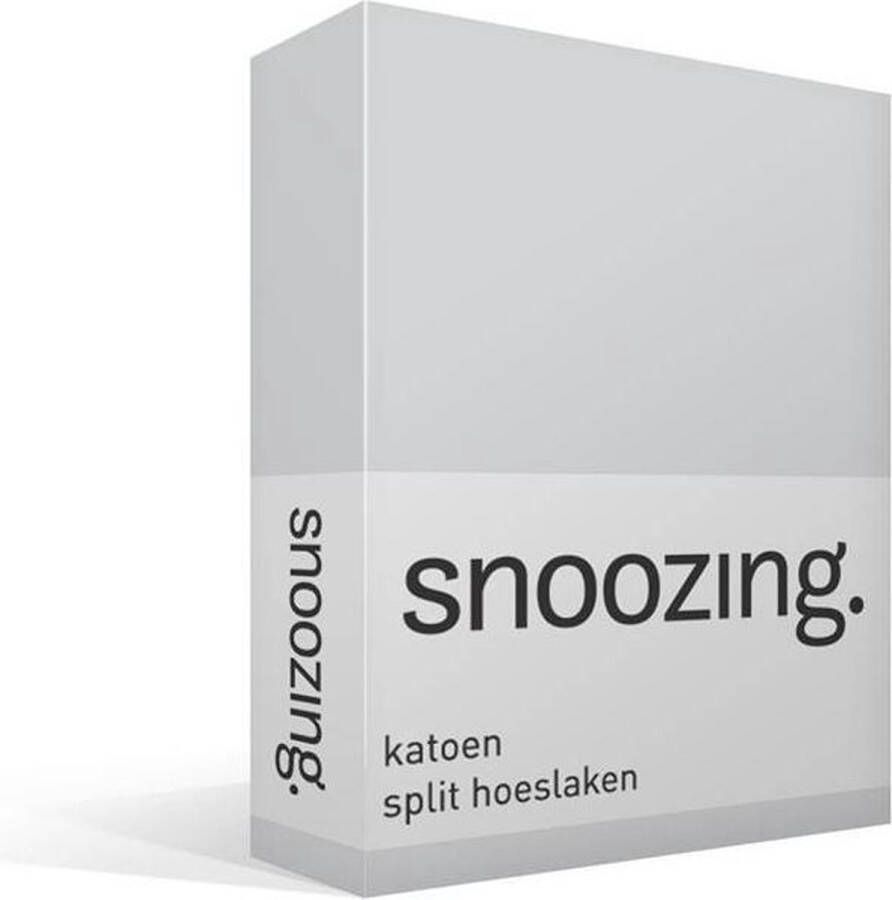 Snoozing Katoen Split-hoeslaken Lits-jumeaux 180x210 220 cm Grijs
