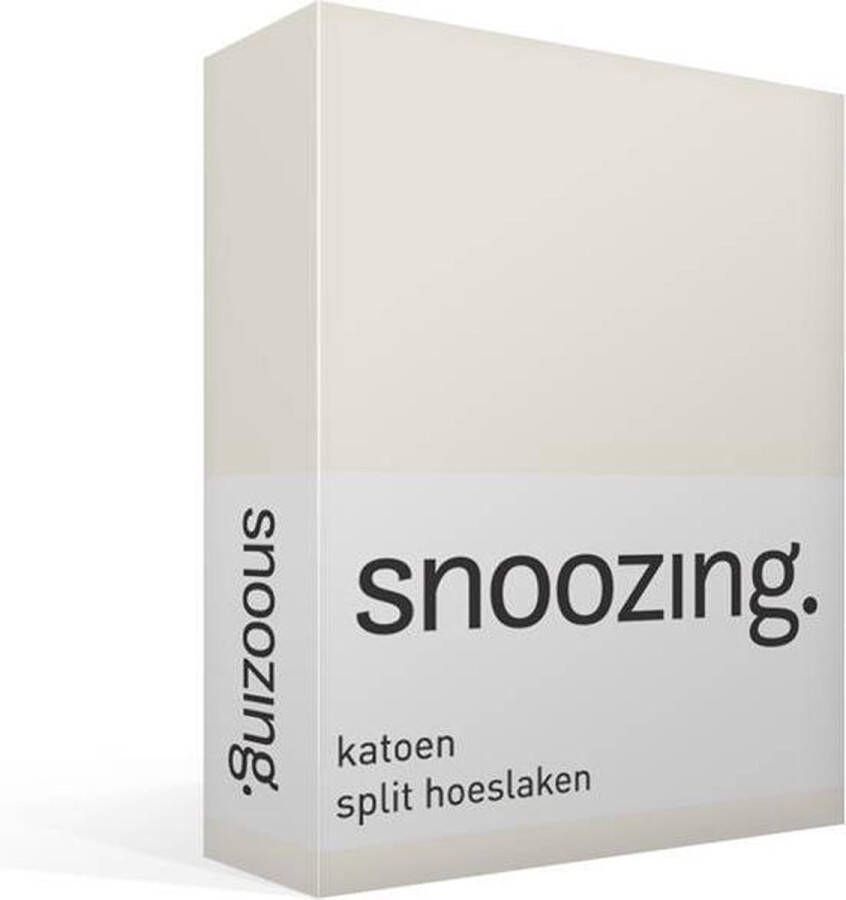 Snoozing Katoen Split-hoeslaken Lits-jumeaux 180x210 220 cm Ivoor