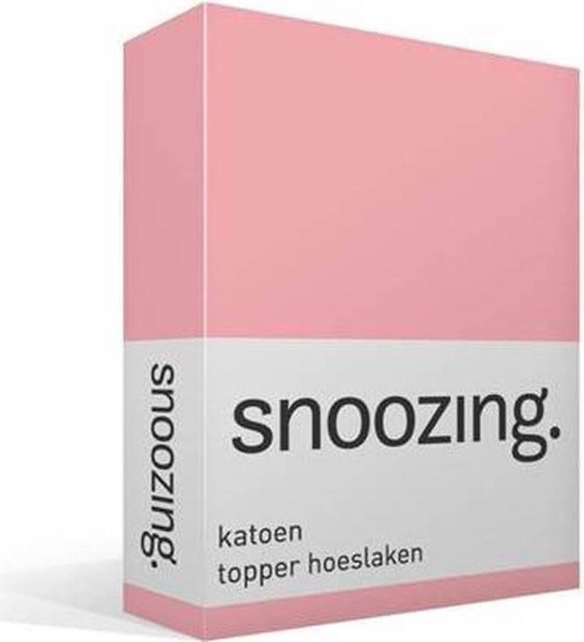 Snoozing Katoen Topper Hoeslaken Tweepersoons 120x200 cm Roze