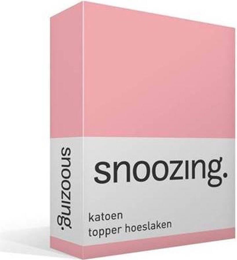 Snoozing Katoen Topper Hoeslaken Lits-jumeaux 160x210 cm Roze