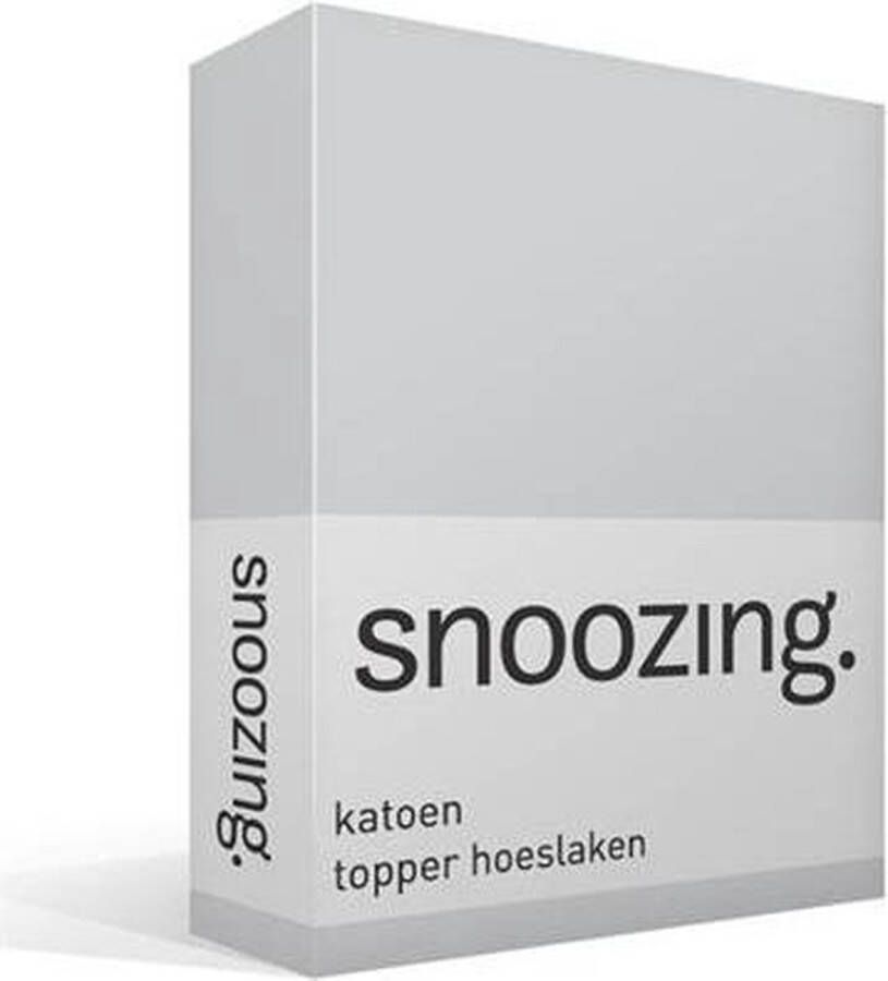 Snoozing Katoen Topper Hoeslaken Lits-jumeaux 180x210 cm Grijs