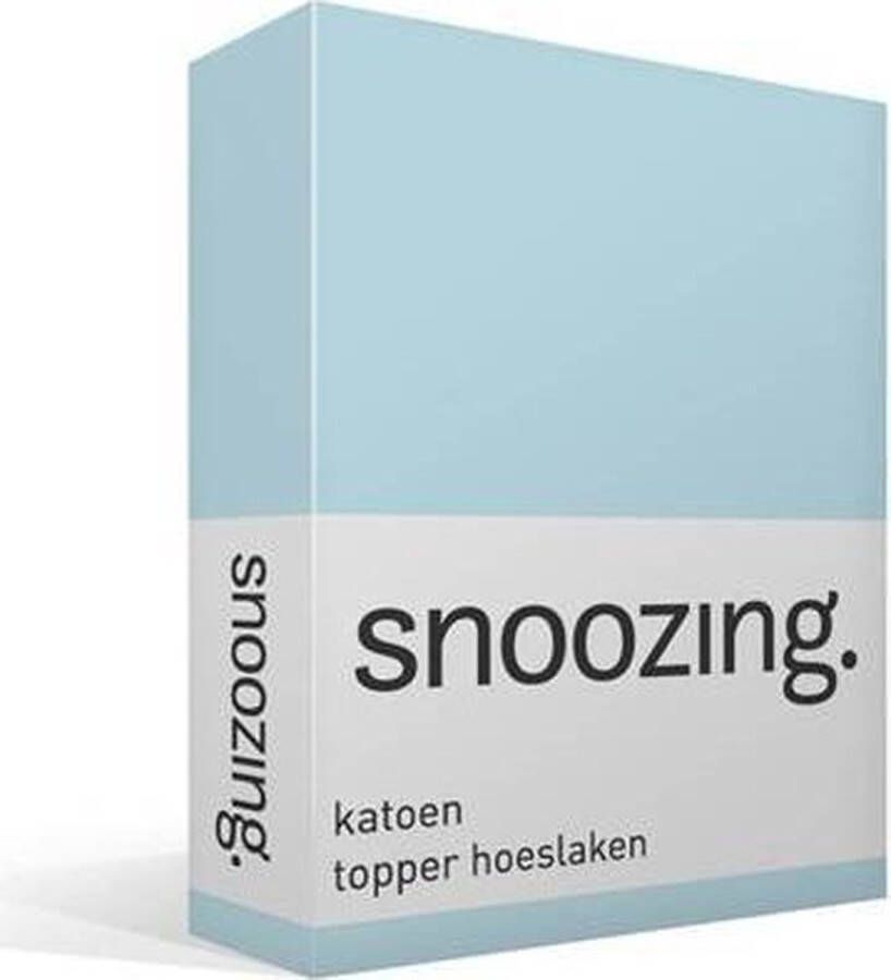 Snoozing Katoen Topper Hoeslaken Lits-jumeaux 200x200 cm Hemel