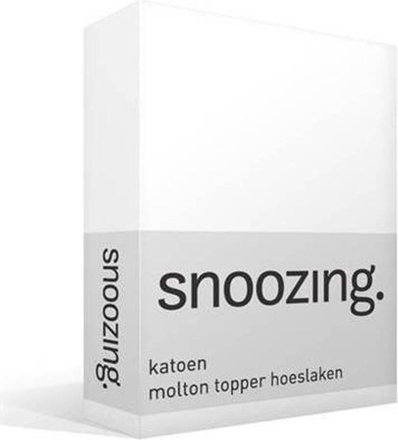 Snoozing Katoen Topper Molton Hoeslaken Lits-jumeaux 160x200 cm Wit