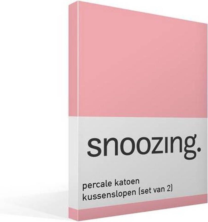 Snoozing Kussenslopen Set van 2 Percale katoen 60x70 cm Roze