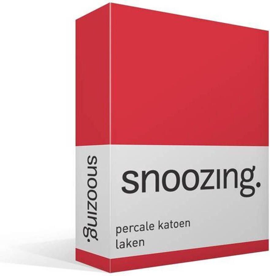 Snoozing Laken Lits-jumeaux Percale katoen 280x300 cm Rood