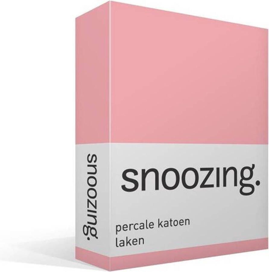 Snoozing Laken Tweepersoons Percale katoen 200x260 cm Roze