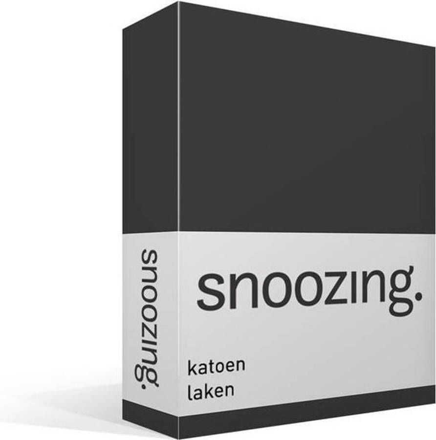 Snoozing Laken Katoen Tweepersoons 200x260 cm Antraciet