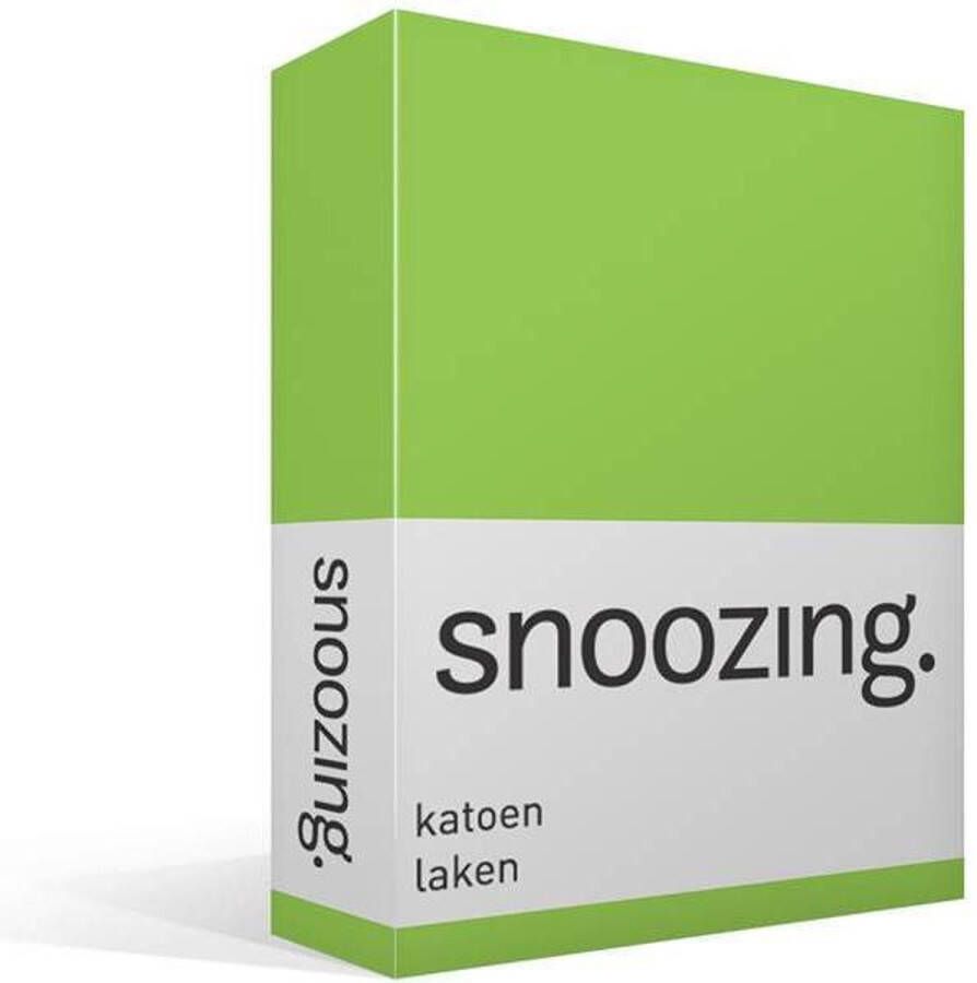 Snoozing Laken Katoen Eenpersoons 150x260 cm Lime